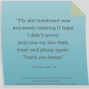 Client feedback after skin treatment teddington